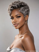 Lace closure 7x5 Pixie wig silver quick weave