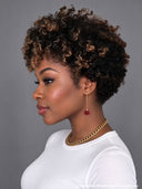 Machine made Glueless wig highlight afro curly 100% Human Hair