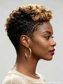 5x5 lace closure Wig Pixie cut honey highlight