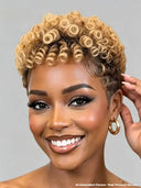 Full lace wig Pixie afro honey for black woman