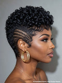 Full lace wig black Pixie for black woman