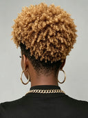 Glueless Pixie wig afro honey highlight