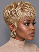 Glueless wig pixie cut wig quick weave blonde 100% Human Hair