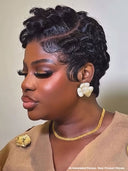 Lace front 13x4 Pixie wig black 100% Human Hair