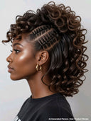 Full Lace wig brown Pre-styled Updo With Braided