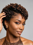 Lace front 13x4 pixie curly wig brown highlight side part