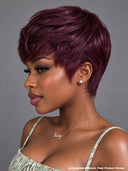 Ready to go Glueless wig pixie straight Burgundy 100% Human Hair