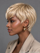 Glueless wig machine made pixie cut wig blonde 100% Human Hair