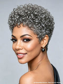Ready to go machine made gray curly wave