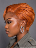 13x4 lace front pixie cut wig orange quick weave 100% Human Hair