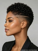 Full lace wig Pixie Cut curly wave for black woman