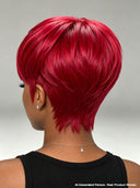 Machine Made straight pixie cut wig rouge Glueless wig 100% Human Hair