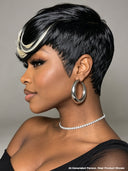 Summer Trends Machine Made straight blonde highlight with bangs 100% Human Hair