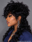 Mullet wig black curly wave machine made 18 inch 100% Human Hair