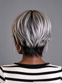 Machine Made Silver Salt And Pepper Grey pixie cut wig glueless wig100% Human Hair
