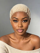 Full lace pixie cut wig blonde afro for black women