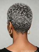 Machine Made  Salt And Pepper pixie cut wig