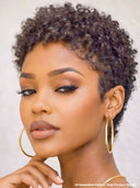 Ready TO Go pixie wig black Machine made afro curly 100% Human Hair