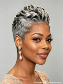 Lace closure 5x5 Pixie wig Salt and Pepper Quick weave