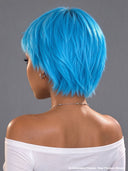 Glueless wig blue-green pixie cut wig cute straight 100% Human Hair
