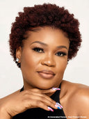 Full lace wig pixie afro burgundy 99J# 100% Human Hair