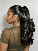 Pre-styled Updo 13x4 Lace Front Wig Natural Black 20 inch Body wave 100% Human Hair