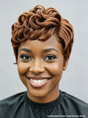 Lace front 13x4 pixie 2 color Quick weave side part