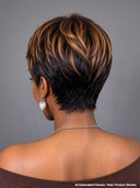 Ready to Go Glueless Wig pixie highlight straight Machine Made 100% Human Hair