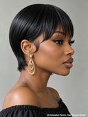 Flash Sale pixie wig straight 100% Human Hair