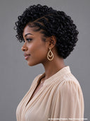 13x4 lace front wig curly wave pixie curly wave side part with braided style 100% Human Hair