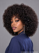 Glueless wig Machine Made curly wave with bangs Natural Black 100% Human Hair
