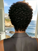 Full lace or machine made pixie wig curly wave