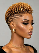 Full lace wig Pixie Cut honey 100% Human Hair