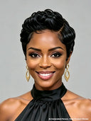 Lace front 13x4 pixie quick weave for black women