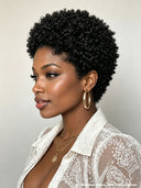 Special Offer $80.99 Machine Made pixie afro black 100% Human Hair
