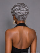 Machine Made Silver Salt And Pepper Grey pixie cut wig 100% Human Hair