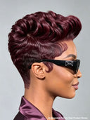 Lace front 13x4 pixie Quick weave burgundy