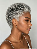 Salt and Pepper Lace front 13x4 Short TWA curly wig