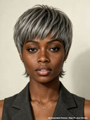 Ready to wear Gluelesse wig Pixie Salt and Pepper