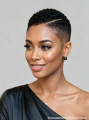 Full lace pixie cut wig short curly wave side part