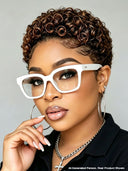 Lace front pixie wig curly wave Brown for black woman