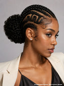 Full Lace wig braided with bun for black woman