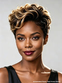 HD Lace front 13x4 Pixie cut Wig honey highlight