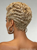 Full lace wig pixie cut finger wave for black woman