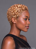 Machine Made & full lace pixie afro blonde 100% Human Hair