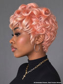 Ready to go Glueless wig pixie rose pink quick weave 100% Human Hair