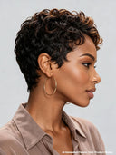 Pixie wig Lace front 13x4 brown highlight for black woman