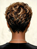 Lace front 13x4 Pixie wig honey highlight quick weave