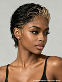 Pixie wig Lace front 13x4 honey highlight