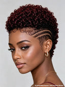 Topper Unit Machine made burgundy for black woman( NOT A WIG)